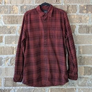 Grayers Russet Heritage Flannel Long Sleeve Red Plaid Button Front Shirt Medium